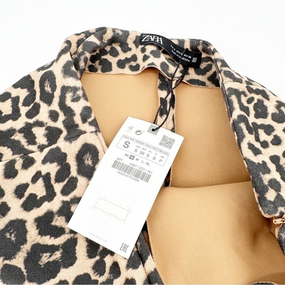 NWT ZARA CHEETAH SIDE TIE SKORT SKIRT MEDIUM BROWN - Picture 3 of 7